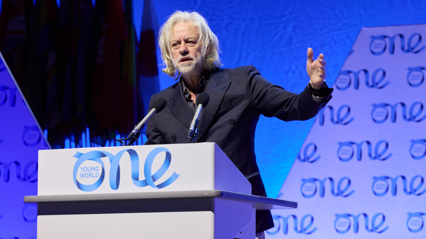 Bob Geldof at the One Young World Summit Belfast 2023