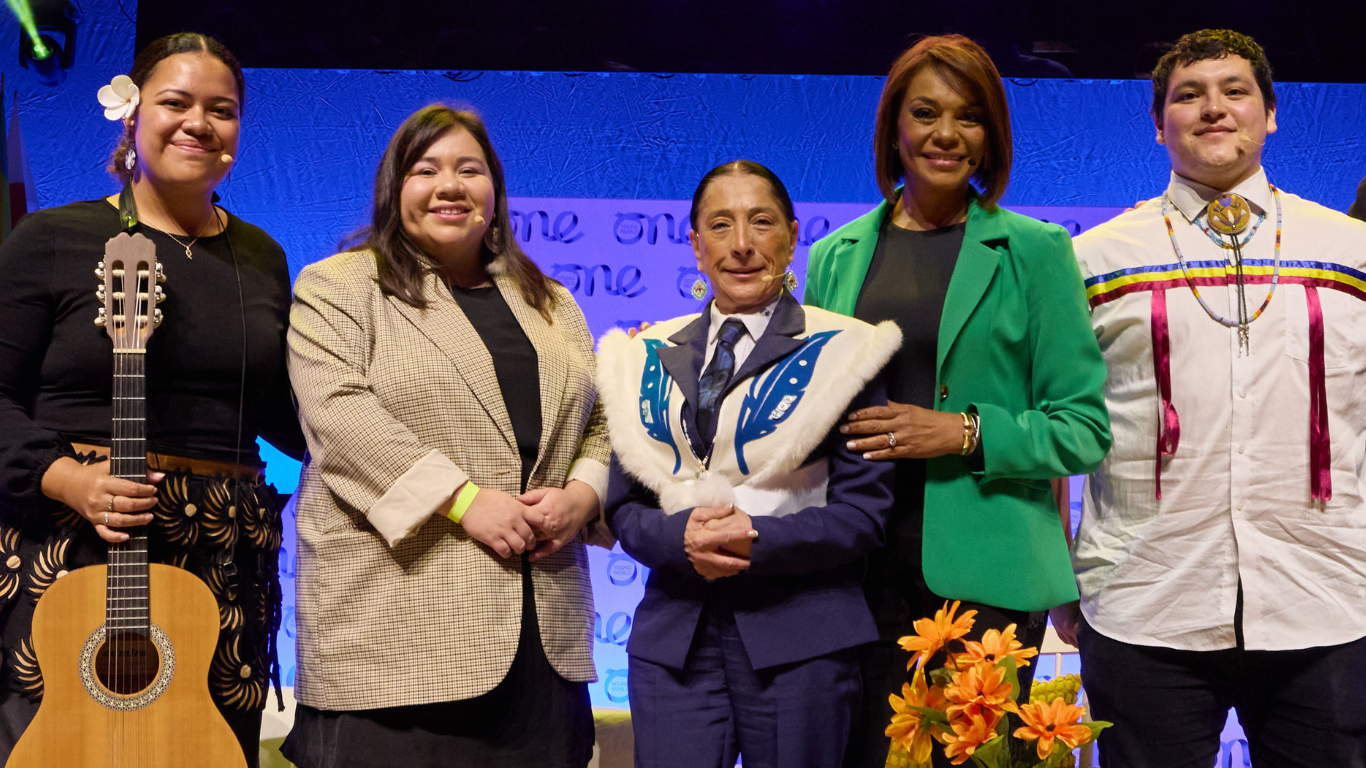 Image from the Indigenous Young Leaders Panel at the One Young World Summit Belfast, 2023