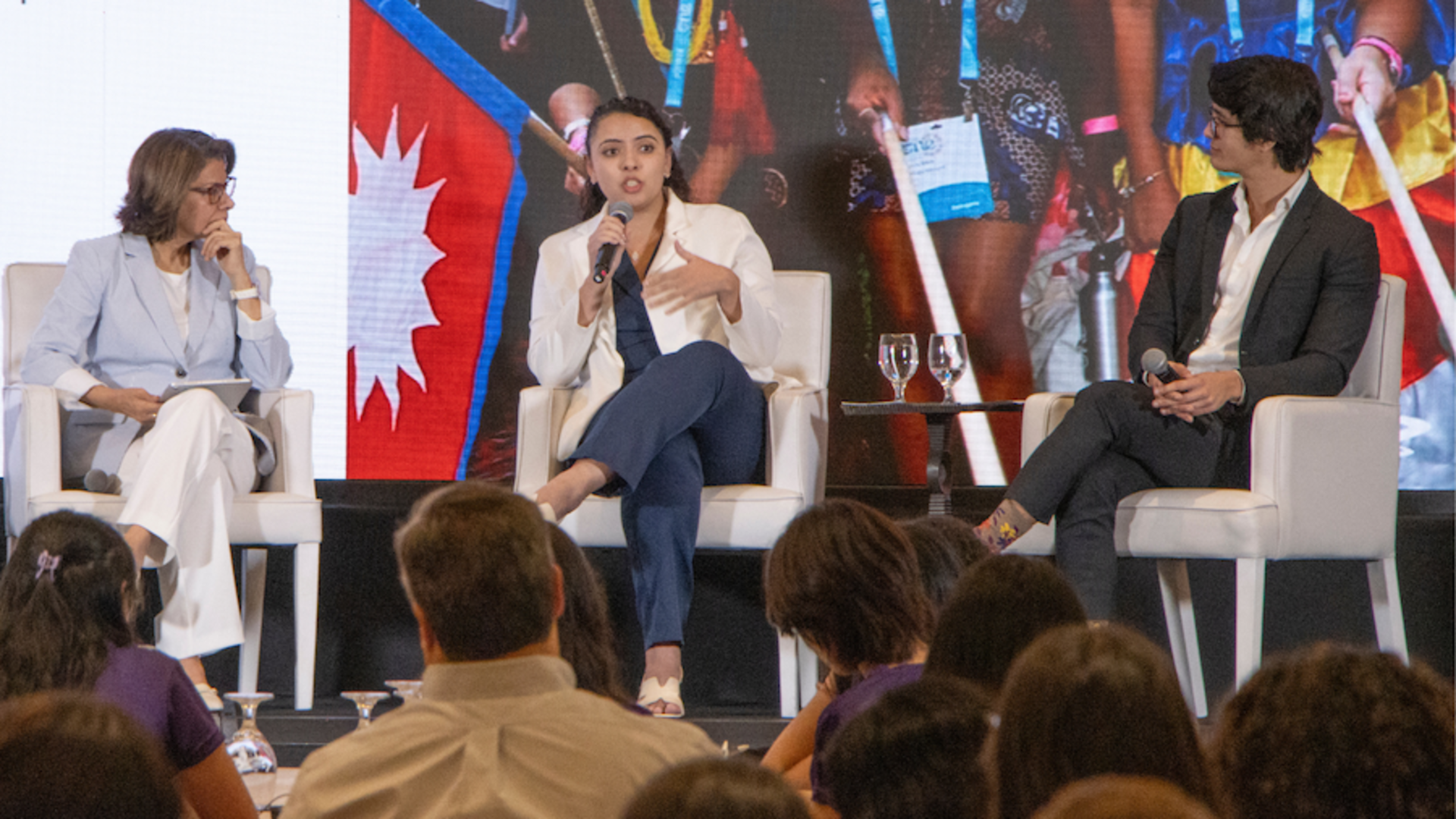 A One Young World Ambassador speaking in a panel at the YHP Costa Rica Congress